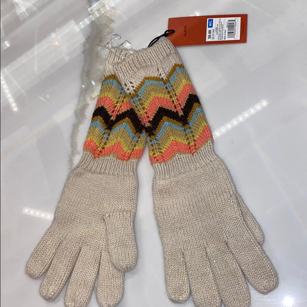 Missoni girls knit gloves M L 8 10 gold shimmer